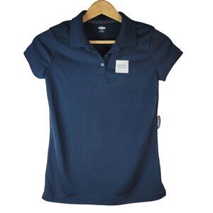 Old Navy Girls Uniform Polo Top Blue XL 14 Moisture Wicking Short Sleeve NWT